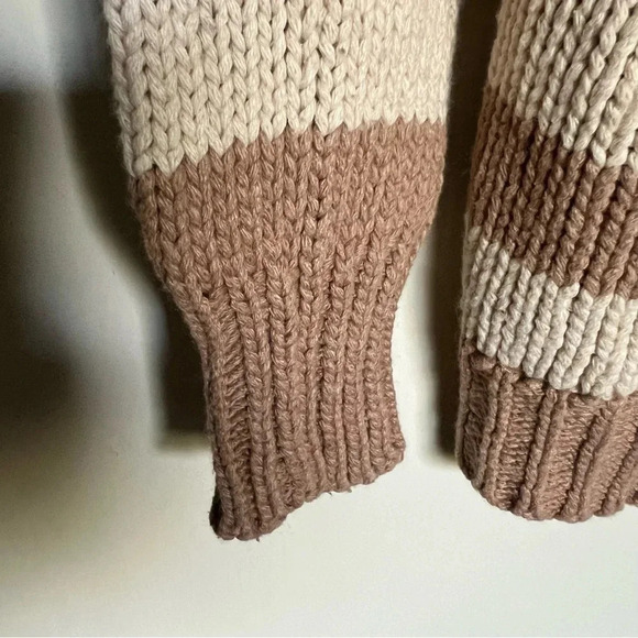 Anthropologie Sparrow Beige Striped Cardigan Size Small - Picture 4 of 10
